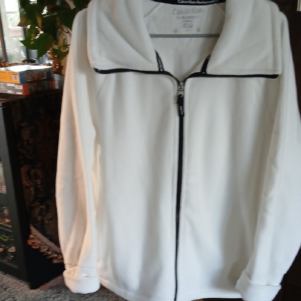 Calvin Klein Women's White Zip-Up Jacket